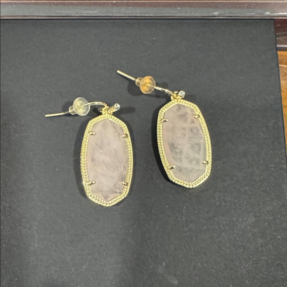 J. Jill Gold and Pink Stone Earrings